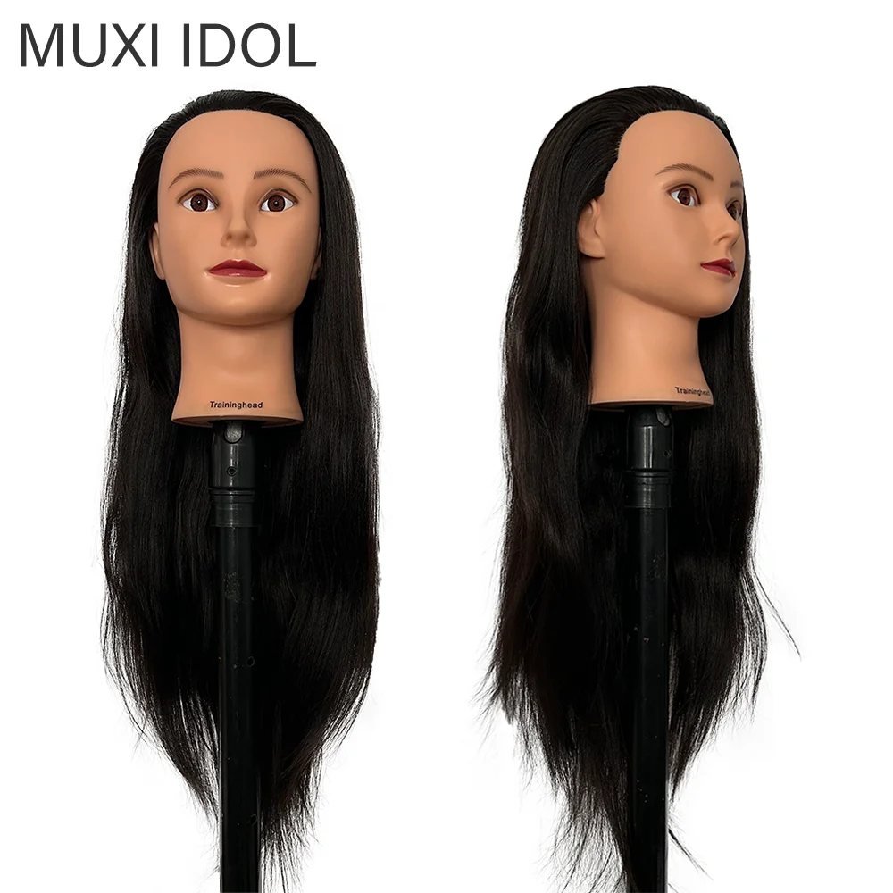 

Yaki Mannequin Head With Long Synthetic Hair, Manikin Head Styling Hairdresser Training Head, Doll Head for Braiding Practice