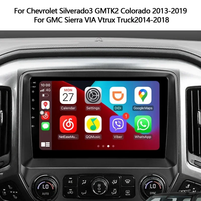 Car Android Head Unit Radio Player For Chevrolet Silverado3 GMTK2 Colorado 2013-2019 For GMC Sierra VIA Vtrux Truck 2014-2019Aut