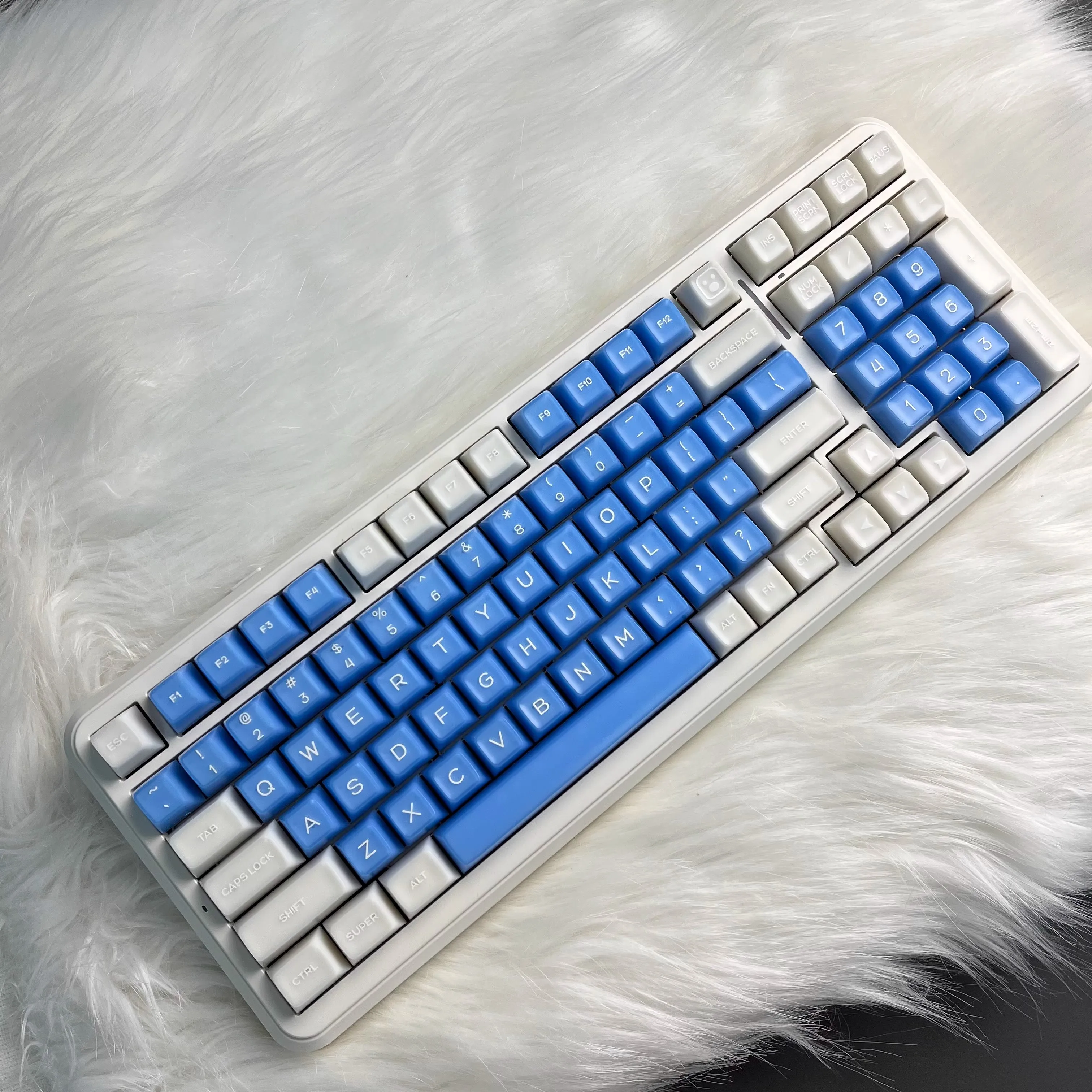 Teclas de helado de sal marina, teclas de perfil SA, juego de teclas de doble disparo PBT, barra espaciadora ISO Enter 7U para teclado mecánico personalizado