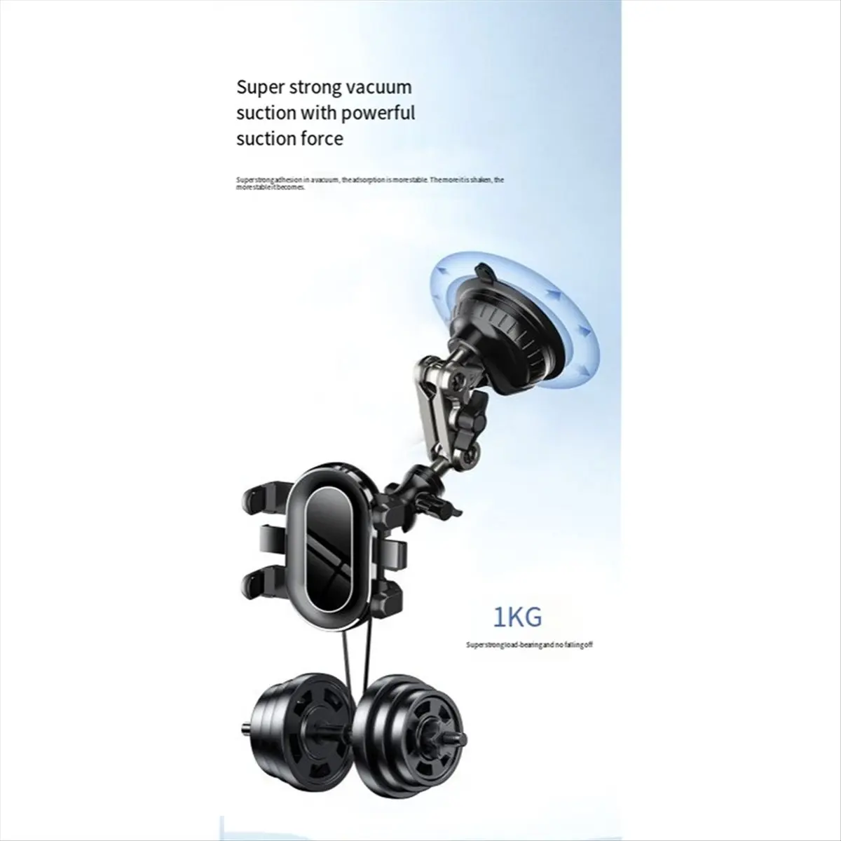 DT81 Car Phone Holder Shooting Car 2-in-1 Strong Suction Cup Multi Angle Adjustable Aluminum Alloy Clip Holder,A