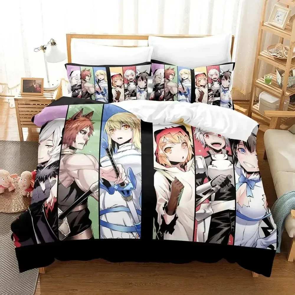 

New Is It Wrong to Try to Pick Up Girls in a Dungeon IV Part Bedding Set Anime three-piece set Adult Kid Bedroom Duvetcover Sets