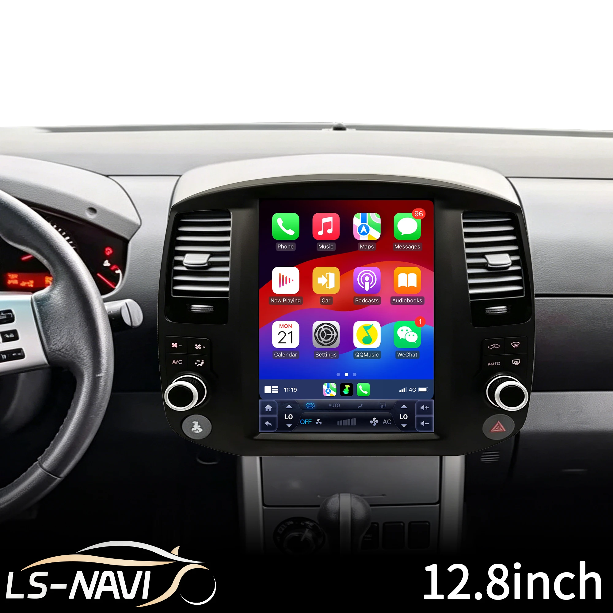 12.8“ Car Radio For Nissan Pathfinder R51 2008-2012 Head Unit Wireless Bluetooth CarPlay Touch Screen Stereo System