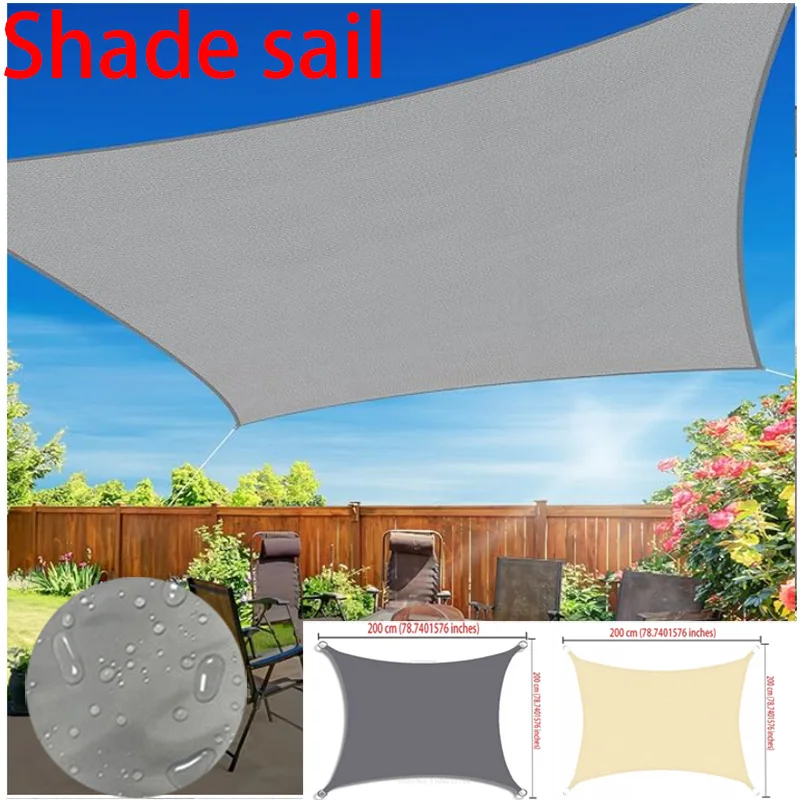 

Polyester Shade Sail Waterproof Square Rectangle Garden Canopy Patio Pool Canopy Sun Shade Camping Awning