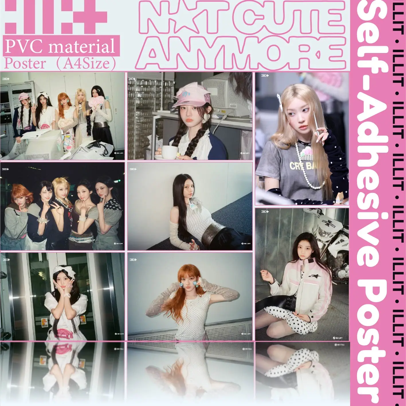 

ILLIT Poster.ILLIT NOT CUTE ANYMORE Concept Photo Self-Adhesive Poster, PVC A4Size K-Pop Group Wall Print, Fan Merch Gift