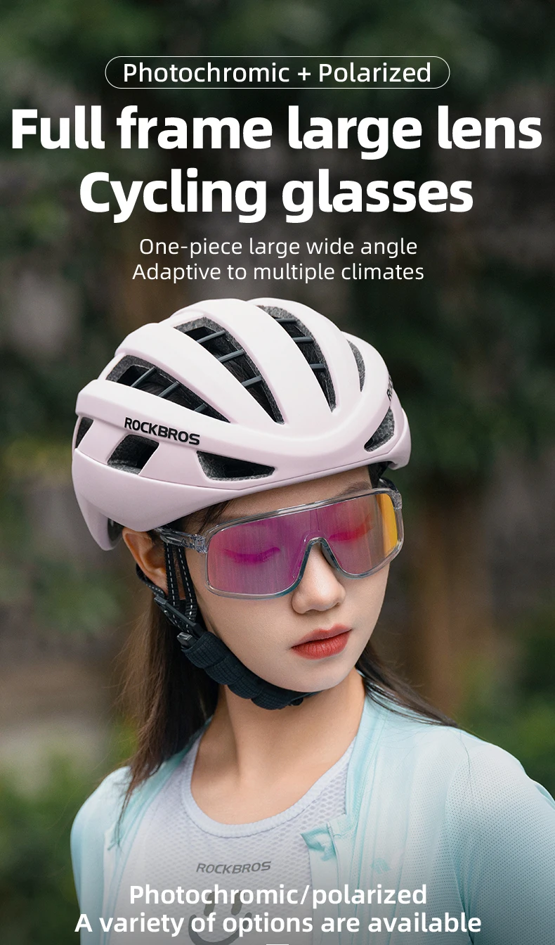 ROCKBROS rad brille leichte polarisierte photochrome brille UV400 sonnenschutz HD-Ansicht großer rahmen MTB fahrrad brille – Detail 1