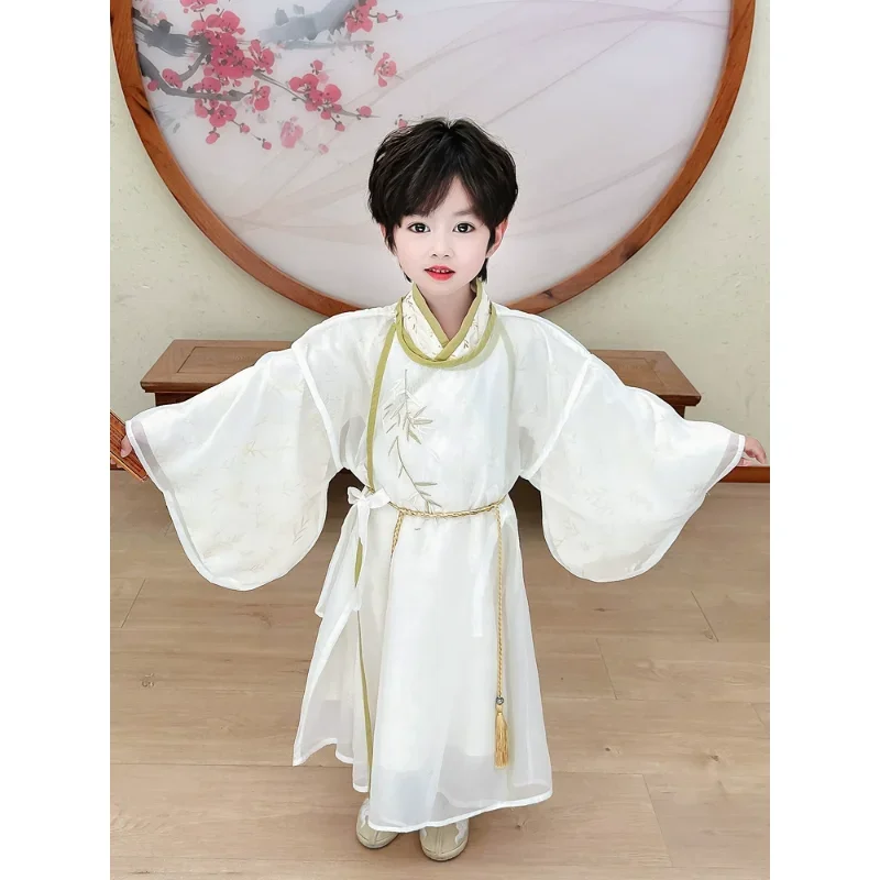 Song Dynasty stile cinese girocollo bambù ricamo ragazzi Hanfu Robe Kawaii Pink Girls Hanfu Dress Ancient Performance Suit