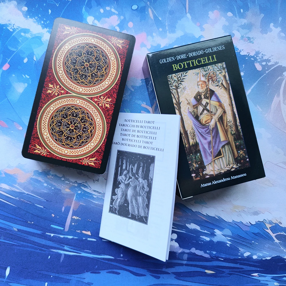 NEW! 12x7cm  Botticelli Divination Tarot Deck 78-cards English, Spanish French German and Italian Portuguese  Edition Guidebook