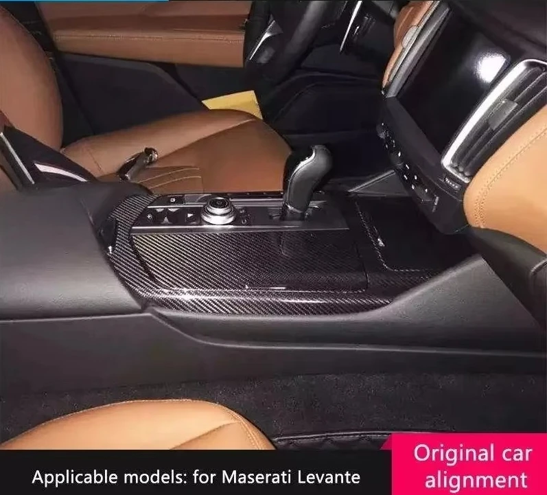 Automotive Dry Carbon Fiber Interior Trim Mirror Housing Trim Button Panel Door Handle for Levante Ghibli Quattroporte