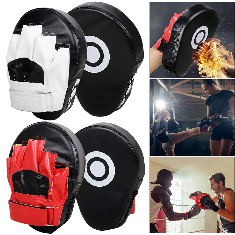 Curved Boxing Hand Target PU Leather Sanda Training Target Wear 5-Finger Hand Target Sports Training Equipment