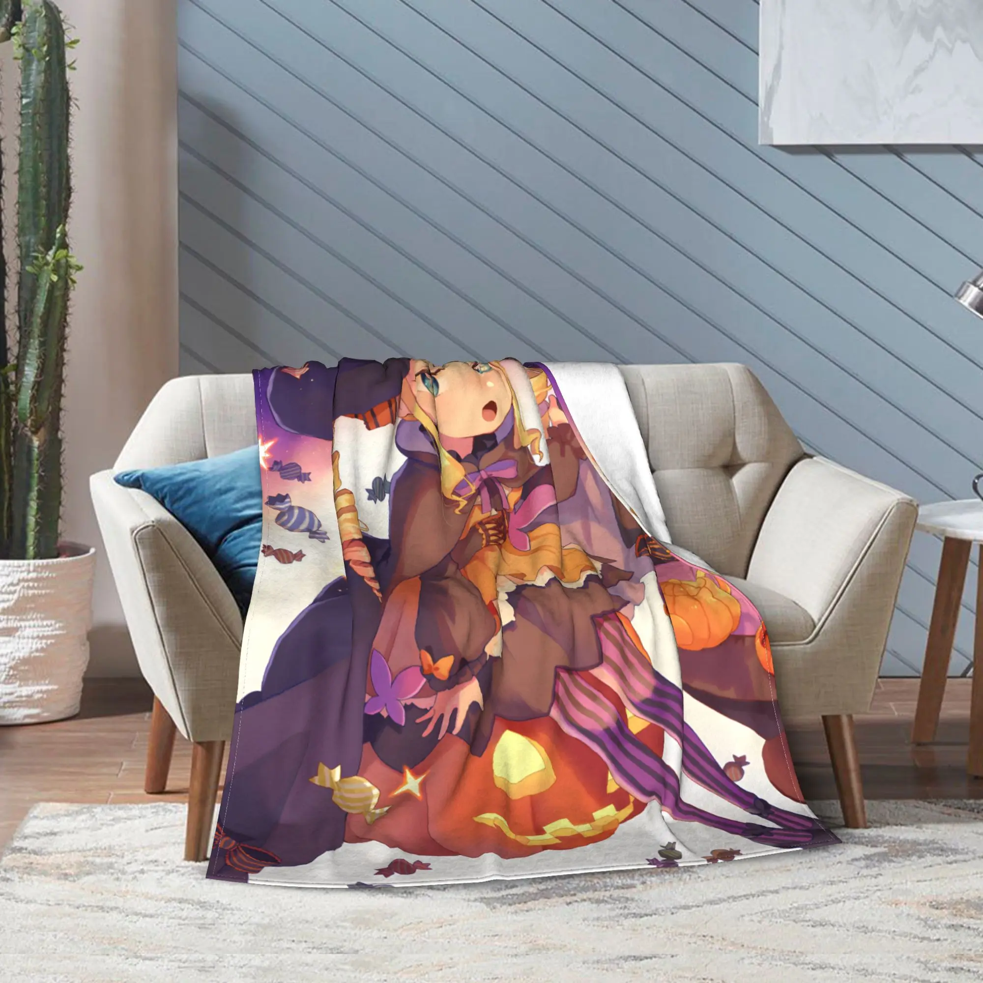 R-Re Zero Beatrice Anime  Blankets Velvet Winter  Breathable Ultra-Soft Throw Blanket for Bed Outdoor Plush Thin Quilt