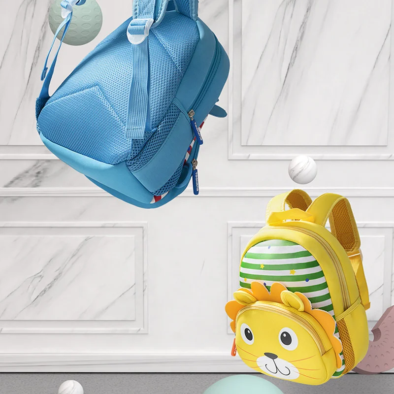 Cartoon Lion School Backpacks for Boys Light Animal School Bags Kindergarten Kids Bag Waterproof Book Bag Toddler Girl Sac A Dos