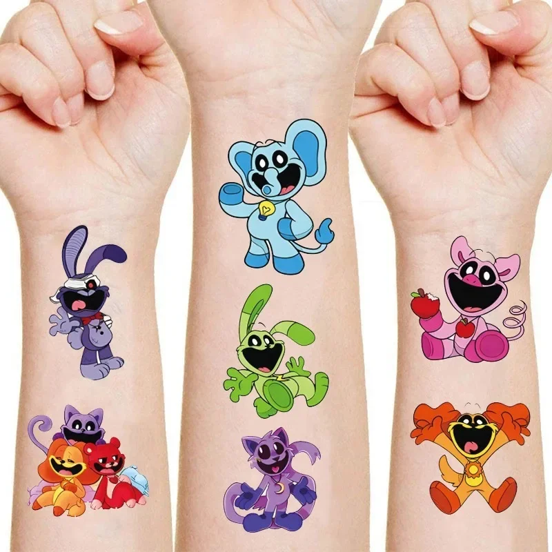 Smilings Critters Tattoo Stickers Children's Toys Cartoon Anime Water Transfer Sticker Kids Birthday Party Decoration Cute Gifts