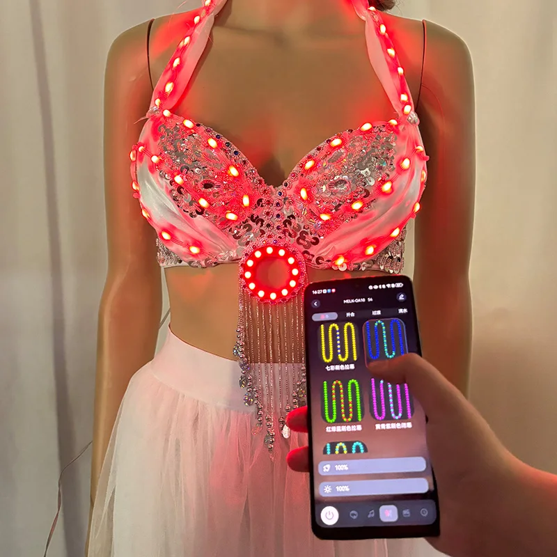 

Светящиеся сексуальные бюстгальтеры для девочек и женщин, аксессуары для костюмов, бюстгальтеры, удивительная красочная легкая одежда, ночной клуб, танцы, музыка, ночной реквизит