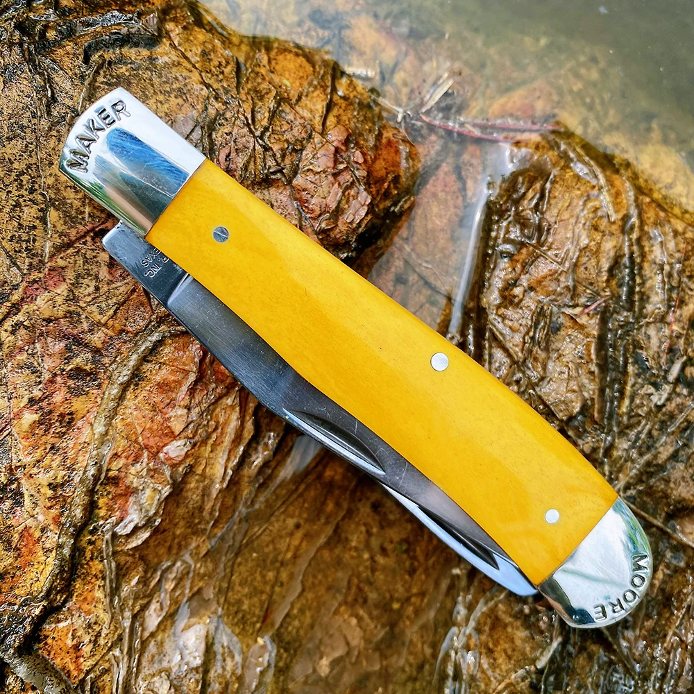 Watchman Knife Trapper Bone Slip Joint 1095 Carbon Steel Multi Blade Folding Pocket Messer Classic Traditional Tree Hohe Qualität