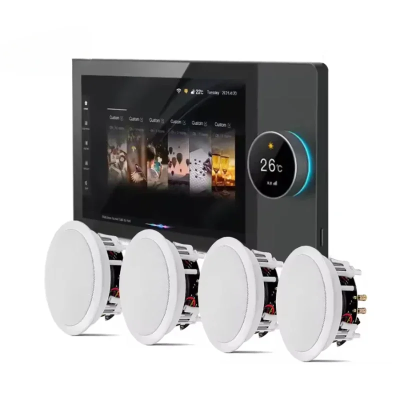 4-way Speakers Multi-functional Tuya Android 8 Inch Central Control Panel With Music Background For Smart Home