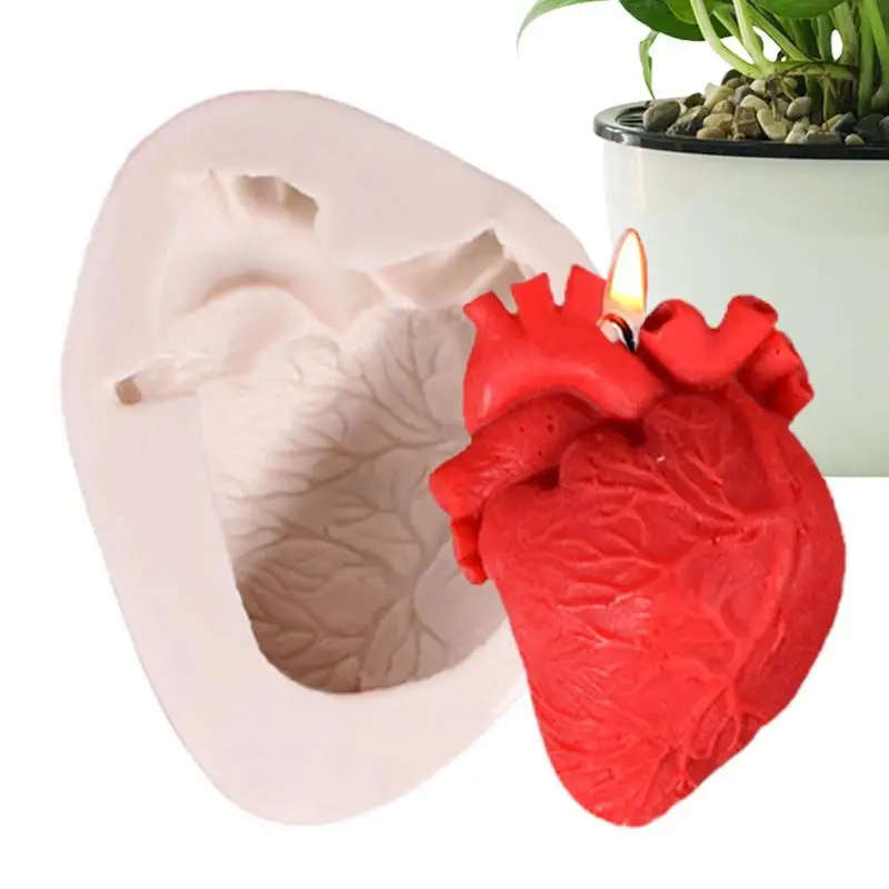 Human Organs Silicon Molds Simulated Heart Brain Shape Baking DIY Molds For Cakes Organs Shape Decorating Tools For Candles