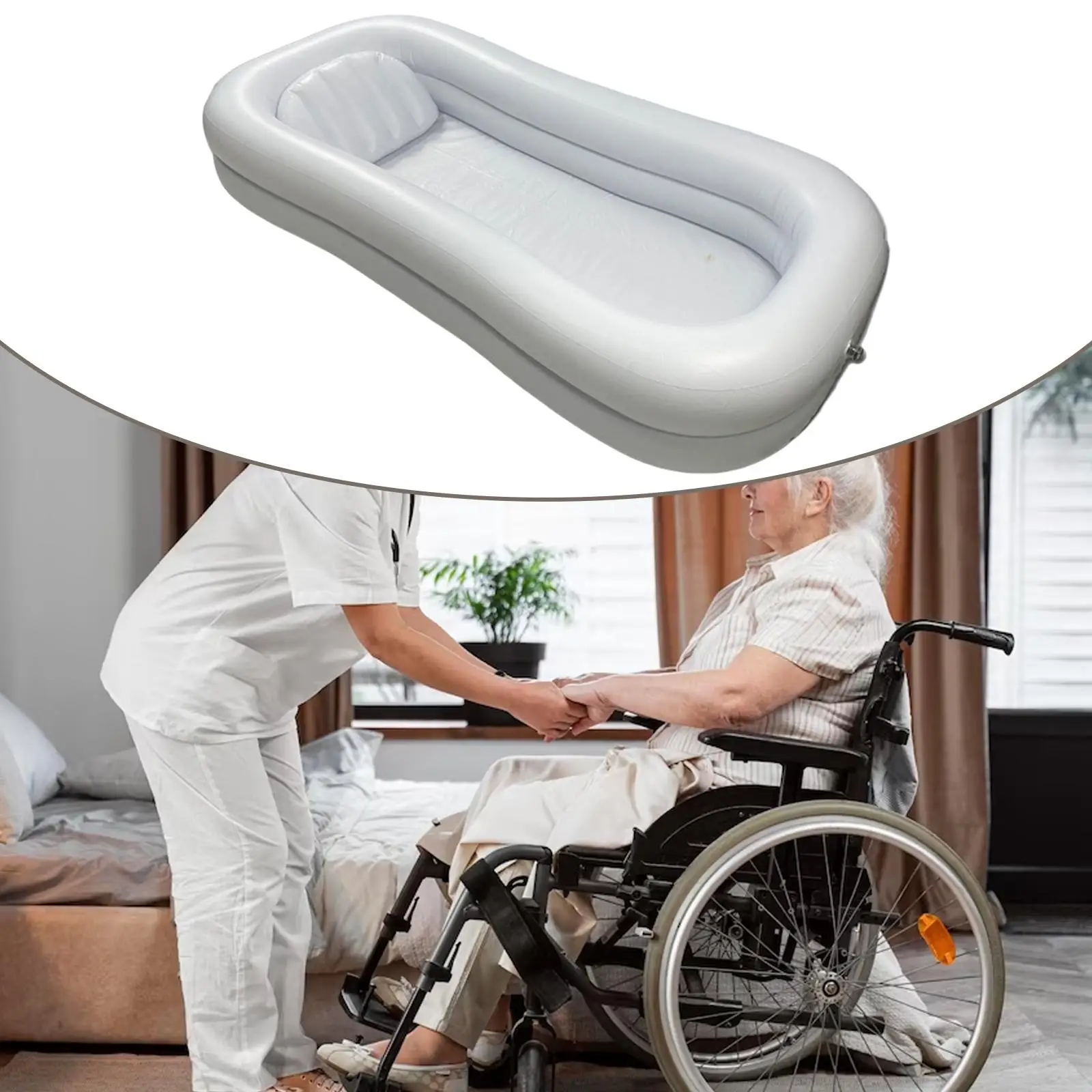 

Inflatable Bathtub Thicken Lightweight Comfortable Portable Folding Bath Basin for Elderly Bedridden Seniors Adults Handicapped