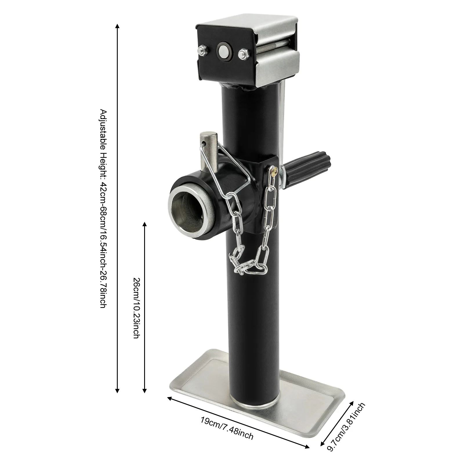 حامل جاك فولاذي Q235 يدوي 1t/2204.6lbs مع مقبض مضاد للانزلاق مقبض سيارة بارتفاع 10.23 بوصة