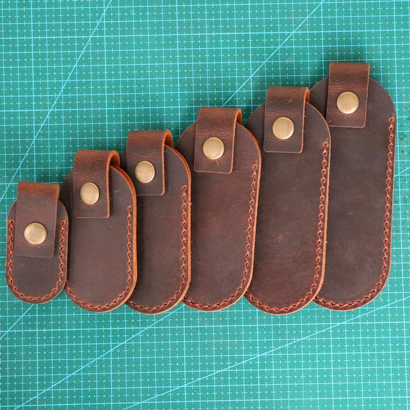 1pc 10 Sizes Top Layer Crazy Horse Leather Quick Brass Buckle Sheath Scabbard For Leatherman Pliers Tool Swiss Army Knives