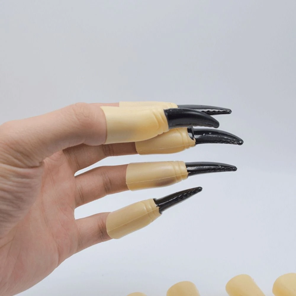 10 ピース/セットゴーストハロウィン偽指怖いハロウィン小道具ゾンビ魔女指セット発光面白いゴースト爪小道具仮装パーティー