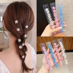 10PCS/Set Hair Clip Braided Small Flower Buttons Hairpin Girl Cute Headdress Girl Mini Hairgrip Hair Accessories