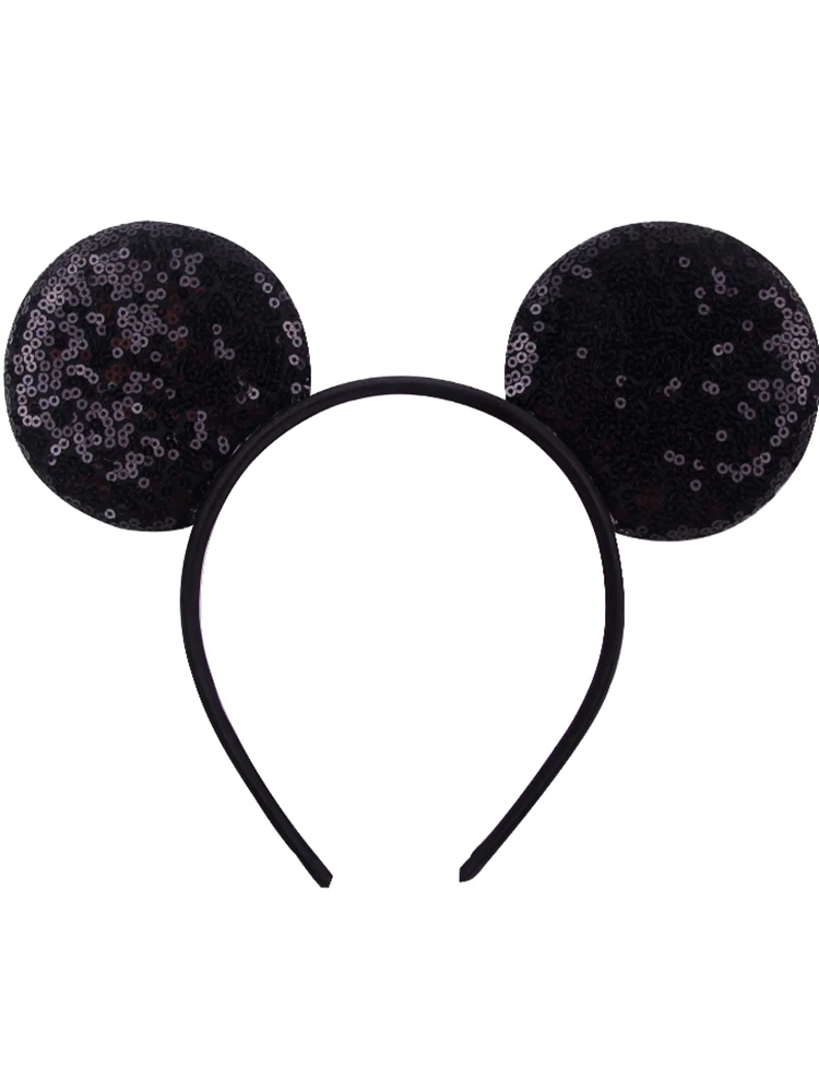 Niedliches 3,3'' Pailletten-Mausohren-Haarband ohne Schleife für Jungen, Frauen, Festival-Party-Kopfschmuck, Mädchen DIY Haaraccessoires