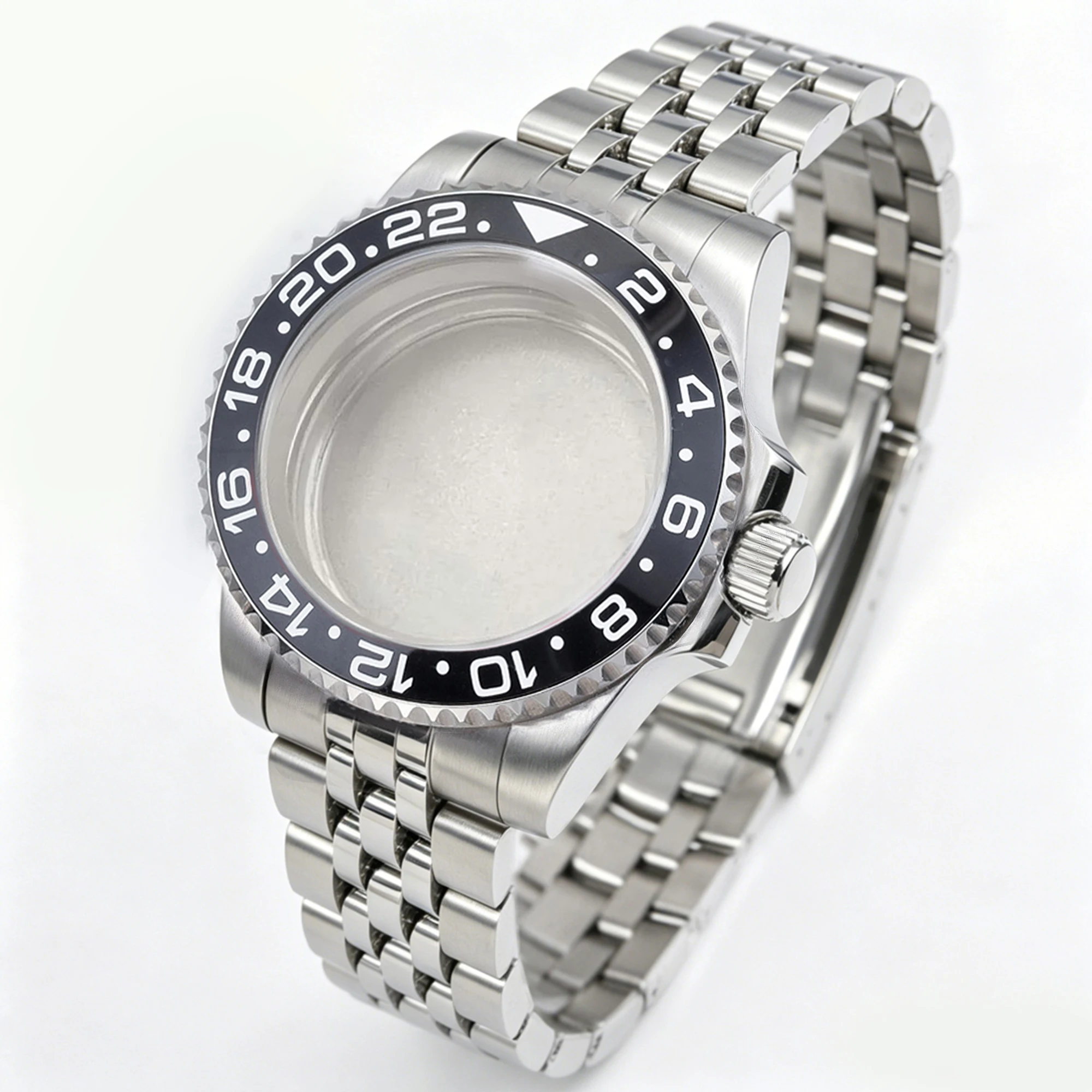 200M Tauchergehäuse 40mm Passend für NH35 NH36 NH34 GMT Uhrengehäuse Jubilee-Armband Saphirglas Schiebeverschluss – Detail 16