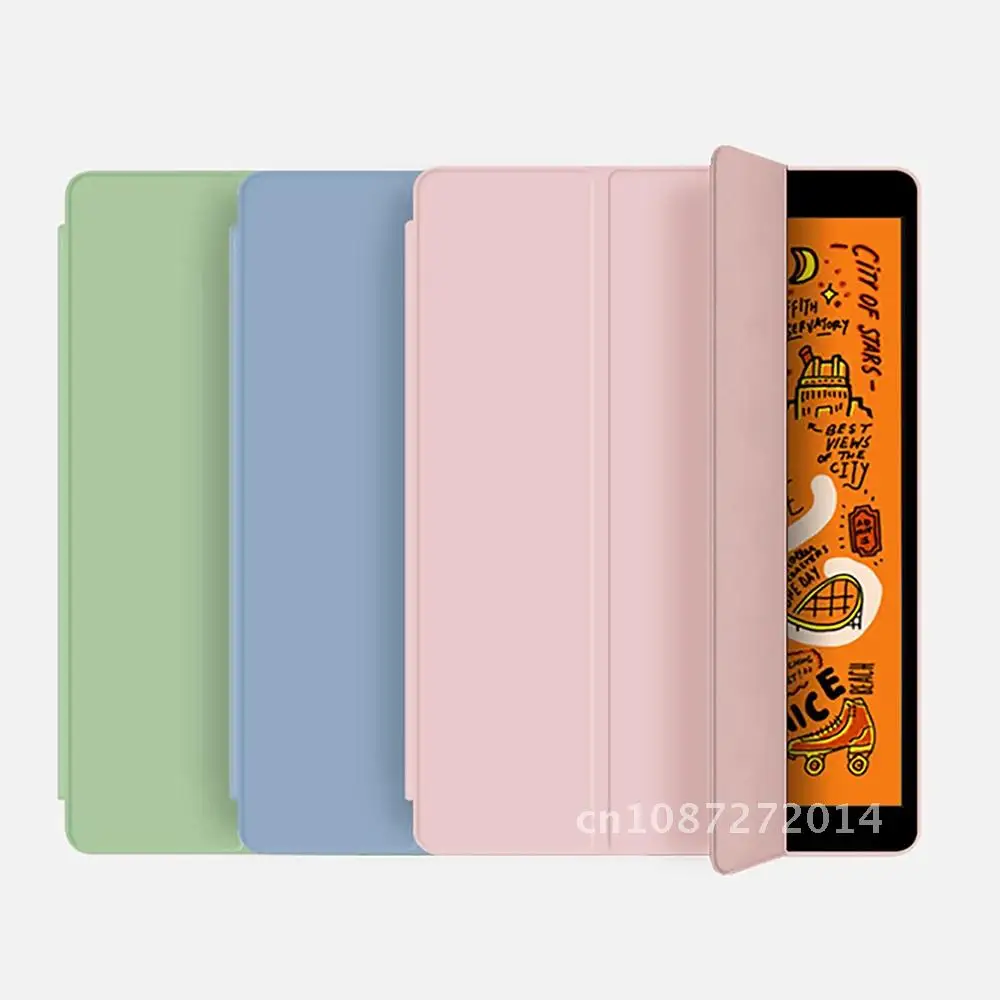 With Pencil Holder case For iPad 9.7 2017 2018 Silicone Soft Back Slim Pu Smart Cover Auto Sleep wake for model A1822 A1954