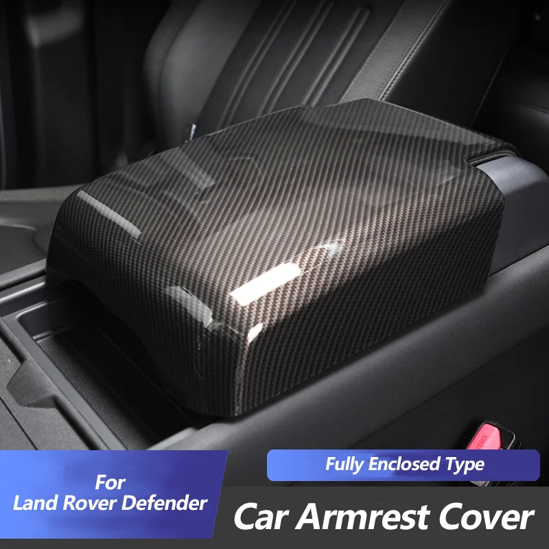 

Carbon Fiber Car Armrest Box Protective Cover Central Control Armrest Interior Car Accessories for Land Rover Defender 2020~2024