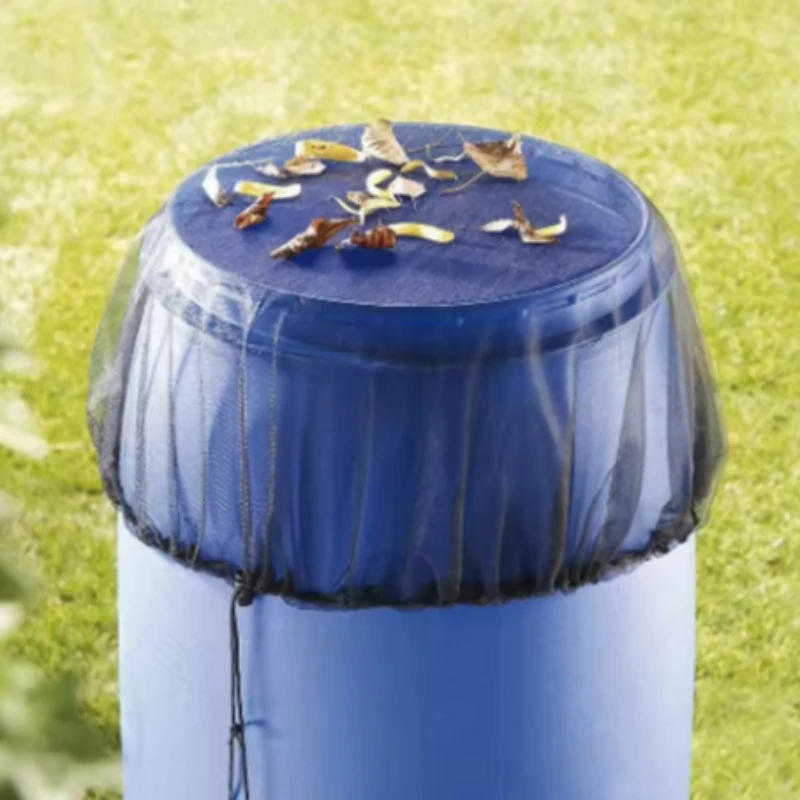 Rainwater Collection Bucket Net Cover with Drawstring Screen Water Barrel Tank Protective Net for Rain Barrels And Water Collect