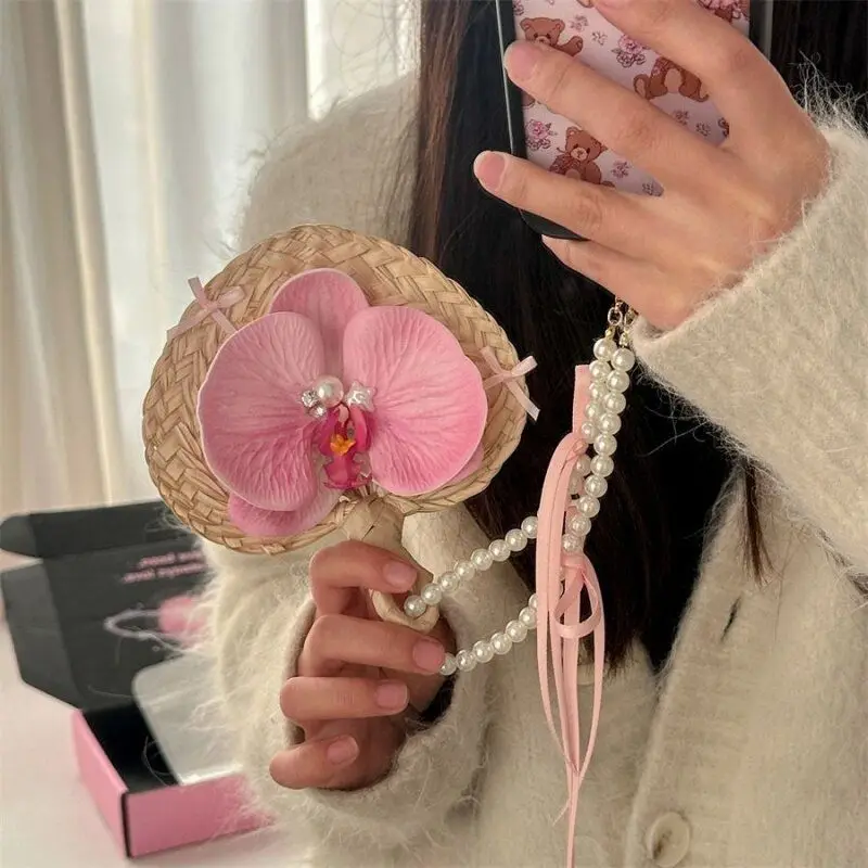 Spring and summer tailand flower cattail fan mobile phone pendant mobile phone chain backpack school bag pendant