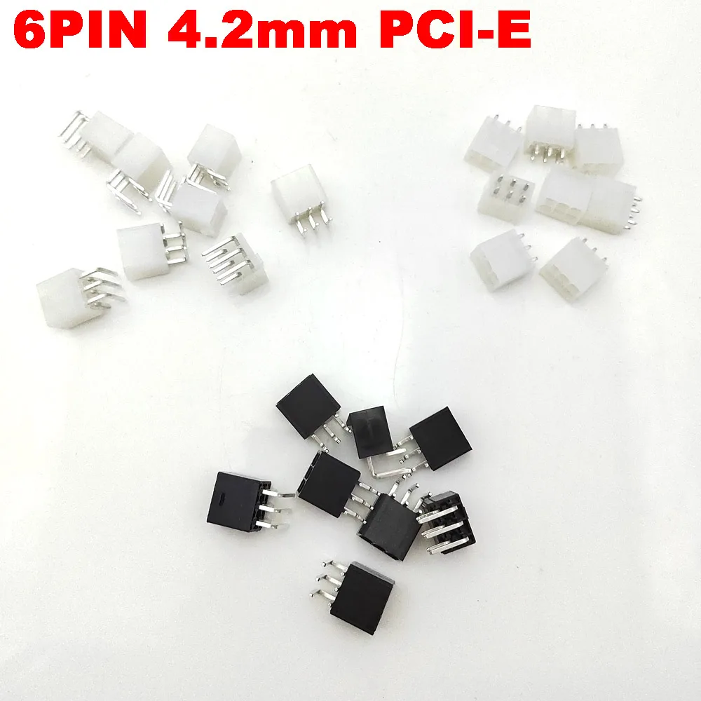 5559 4.2mm 6Pin white female socket Straight/Curved needle for PC computer ATX graphics card GPU PCI-E PCIe Power connector