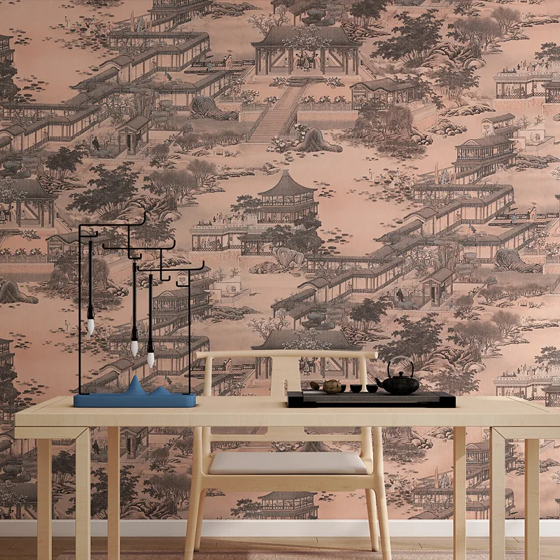 

Chinese Classical Mural None-self-adhes Wallpapers for Living Room Bedroom Waterproof Vinyl Non-woven 3d Wall Sticker Home Decor