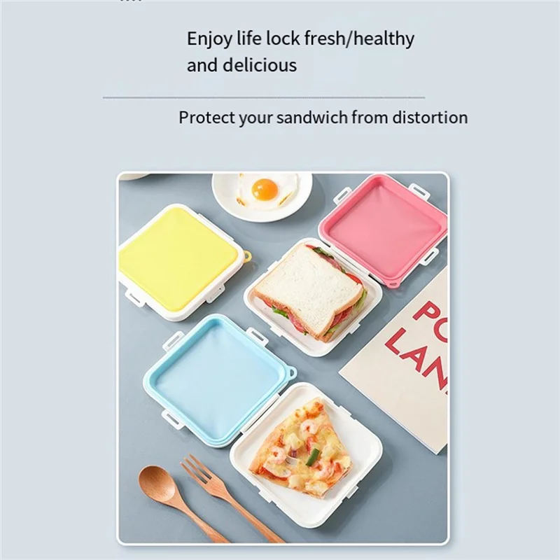 AB09-Scatole per il pranzo con custodia in silicone per il pranzo Contenitore per alimenti riutilizzabile Contenitore per il pranzo Bento per microonde