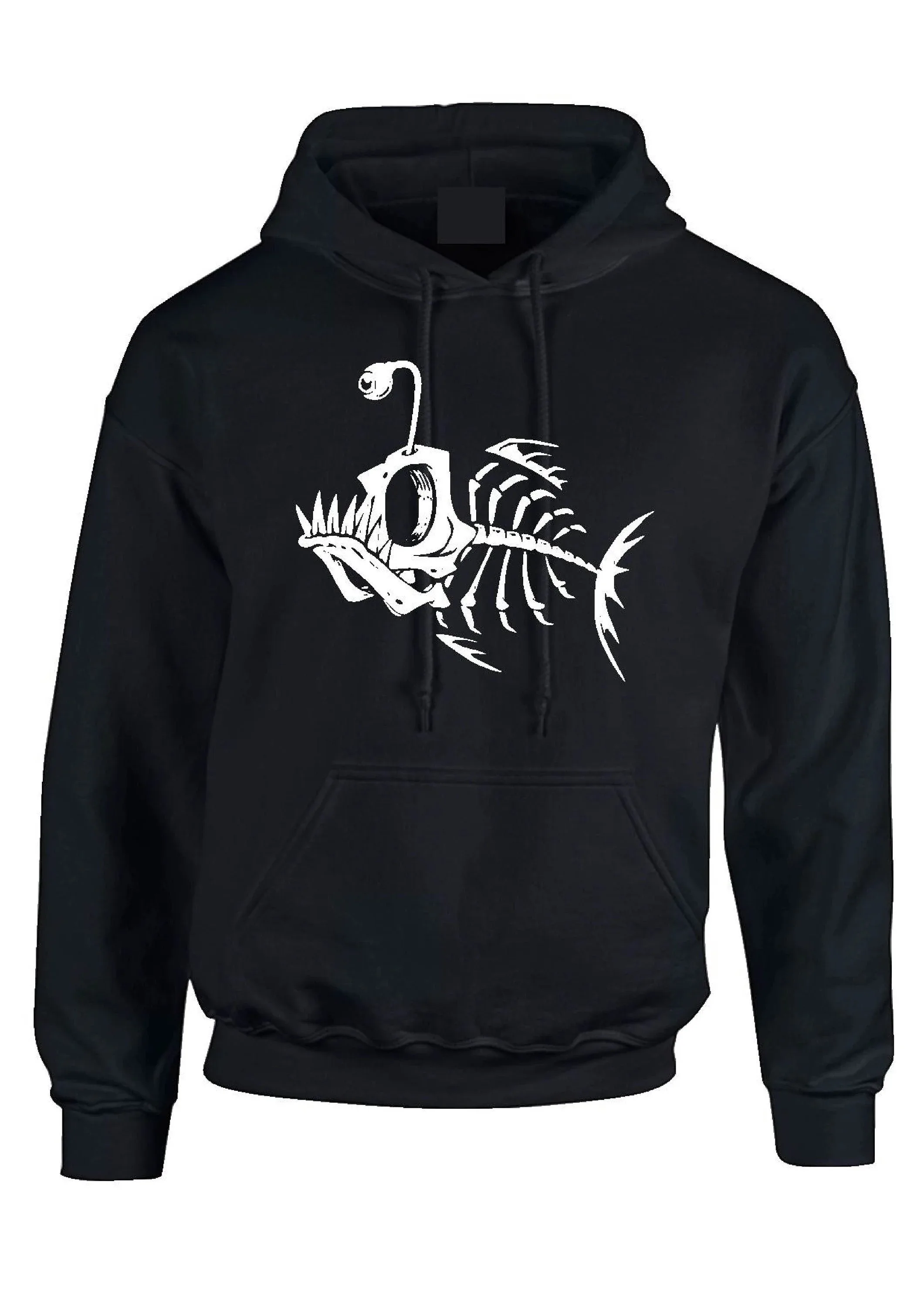 

Autumn and Winter Style Angler Fish Skeleton Print Cotton Hoodie Ish Skeleton Illustration Gives Off A Strong, Mysterious Ocean