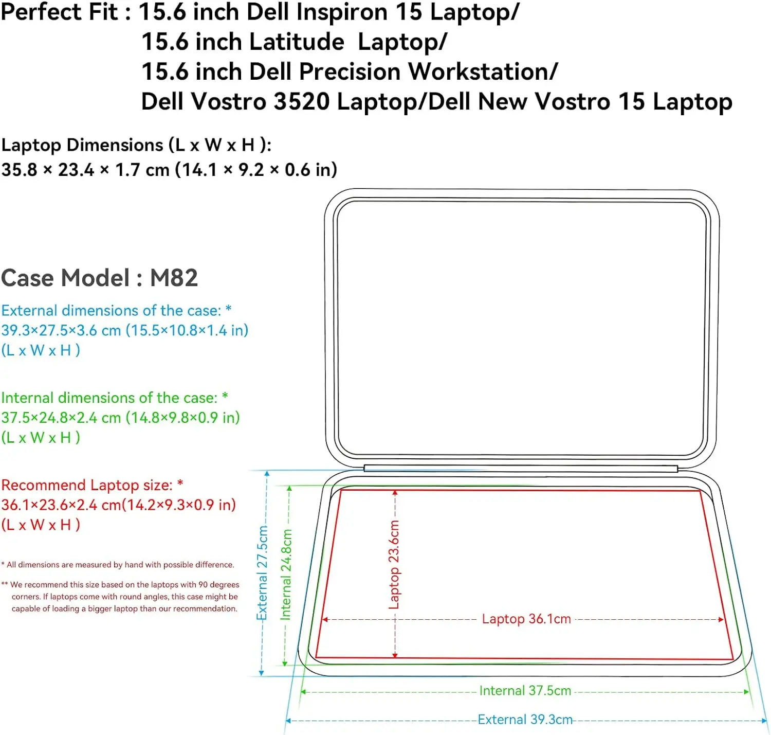 Imagem -03 - Protetor Rígido Eva para Dell Inspiron 15 15 Polegadas para a Latitude 5540 5530 5531 Precisão 3581 3580 3571 Laptop Case