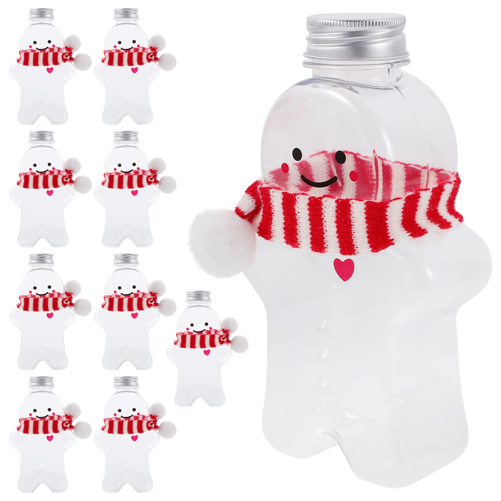 

Christmas Drink Bottle Gingerbread Man Empty Beverage Bottles Snowman Juice Cookie Jars Outdoor Party Gift Wrapping PET