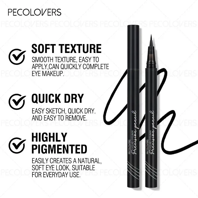 4PCS Black Eyeliner Pen, Waterproof Liquid Eyeliner Pen, Ultra-fine Tip, Anti Sweat, Fast Drying, Eye Cosmetics