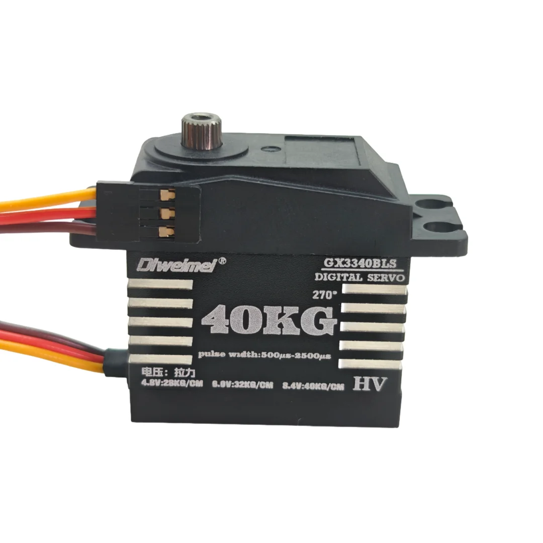40 kg 270 Grad kernloses digitales Servo mit hohem Drehmoment, Metallgetriebe, geeignet für RC 1/8 1/10 Kletterautos und Roboterarme – DLweimei