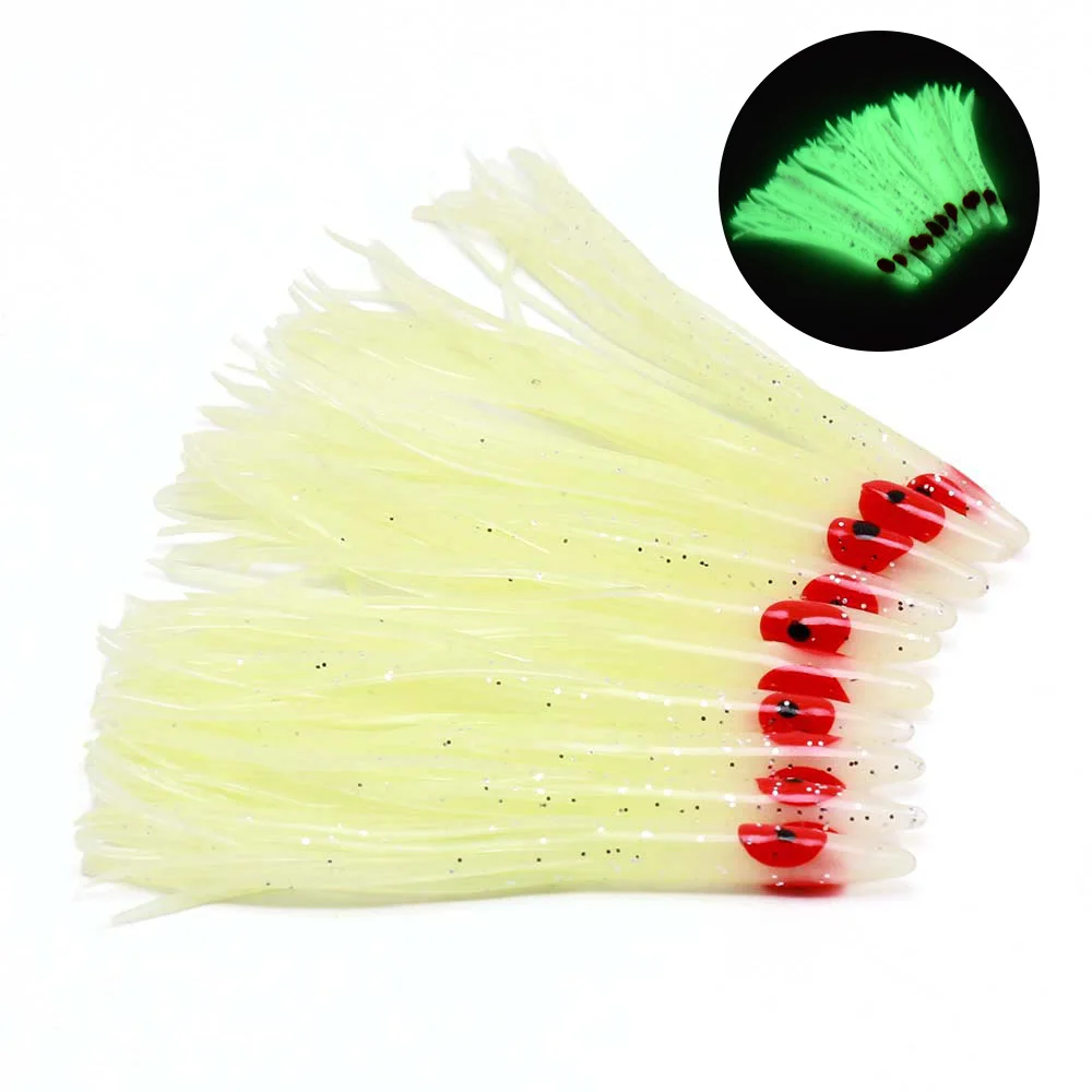 10 stücke leuchtender Tintenfisch-Weich köder, neuer 8cm Tintenfisch rock, kraftvoller, leuchtender, gefälschter Köder, Seefischerei zubehör, Tintenfisch-Jig-Weich köder – Detail 5