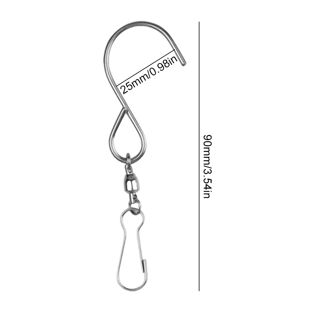 10/20 قطعة خطافات دوارة للرياح من الفولاذ المقاوم للصدأ خطاف شماعات دوارة S خطاطيف تعليق لتعليق مغازل الرياح