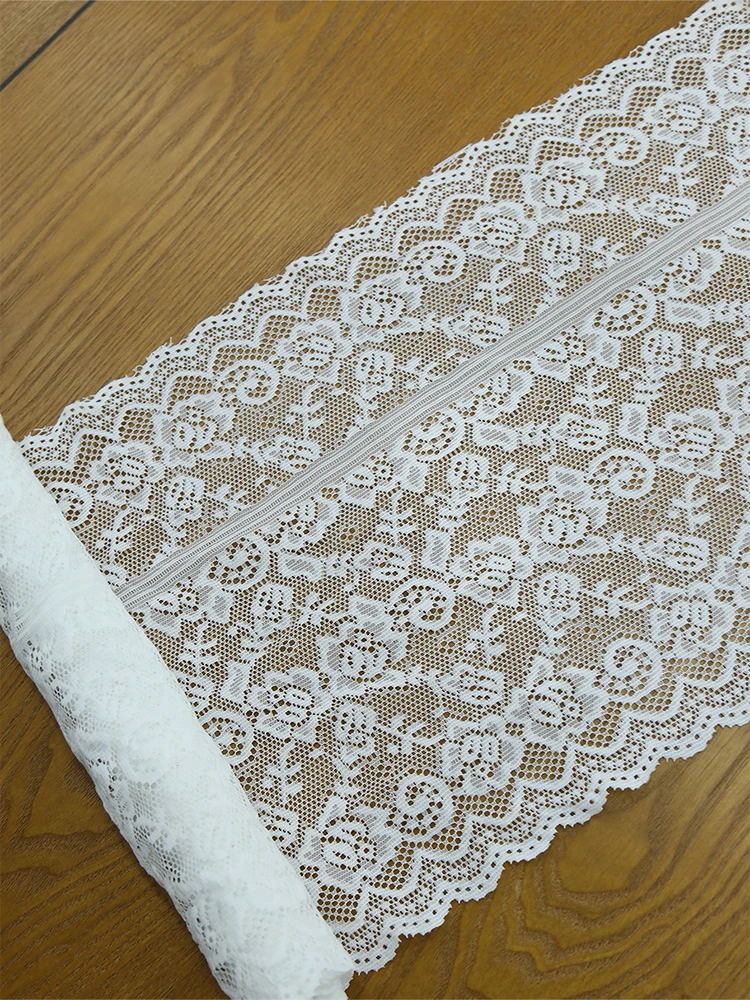 White small rose lace table flag with rustic romantic style suitable for living room dining table