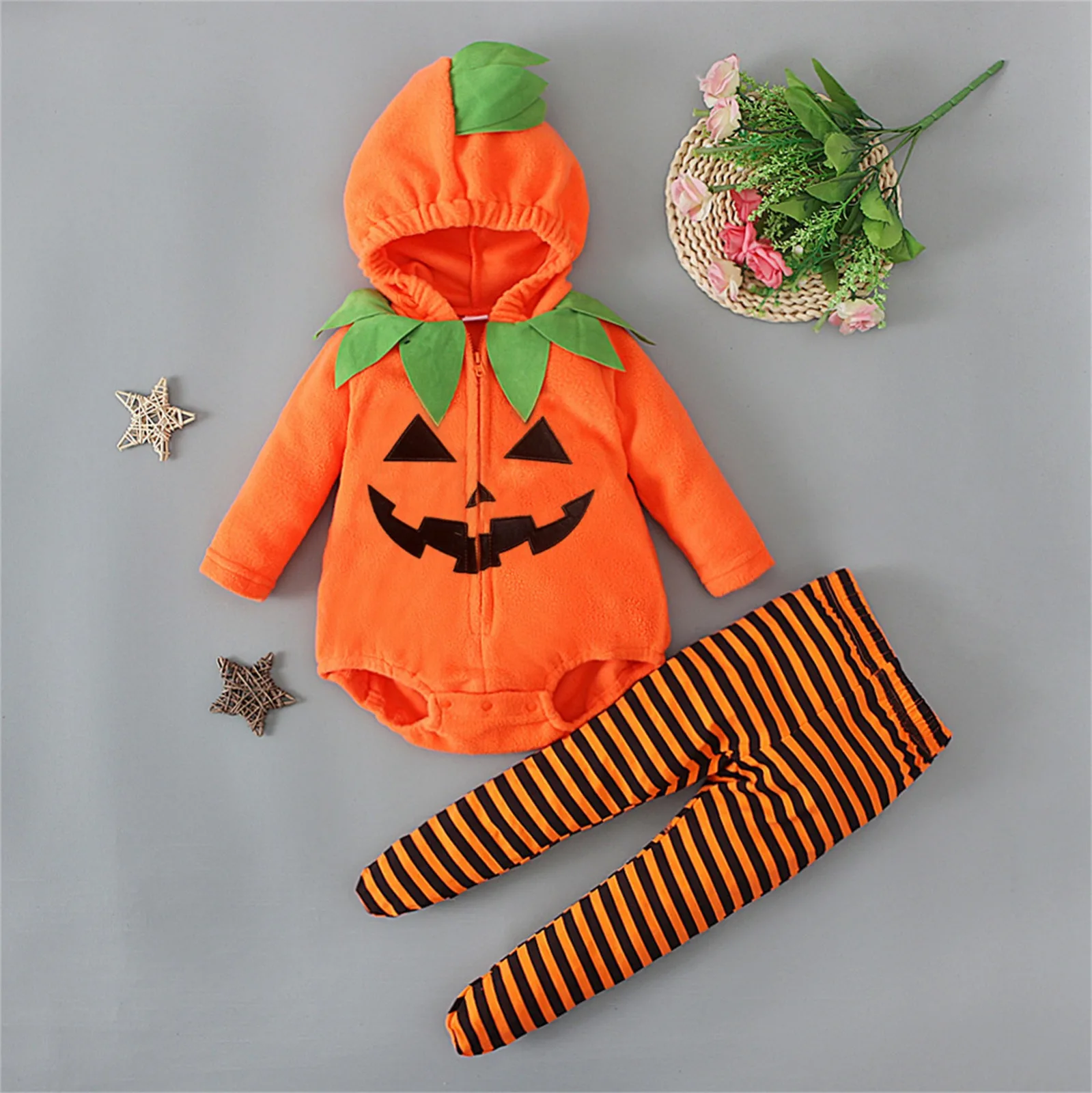 Kids Romper Halloween Romper Shoes Toddler Pumpkin One-Piece Boy Girl Party Costume Baby Halloween Jumpsuit Cosplay Clothing Set