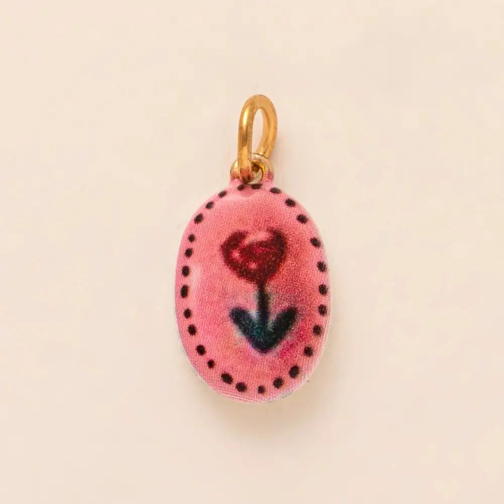New Flower Series Pendant Charms Colorful Hand-Drawn Handcrafted Jewelry Charms DIY Geometric Shape Pendant Charms Making