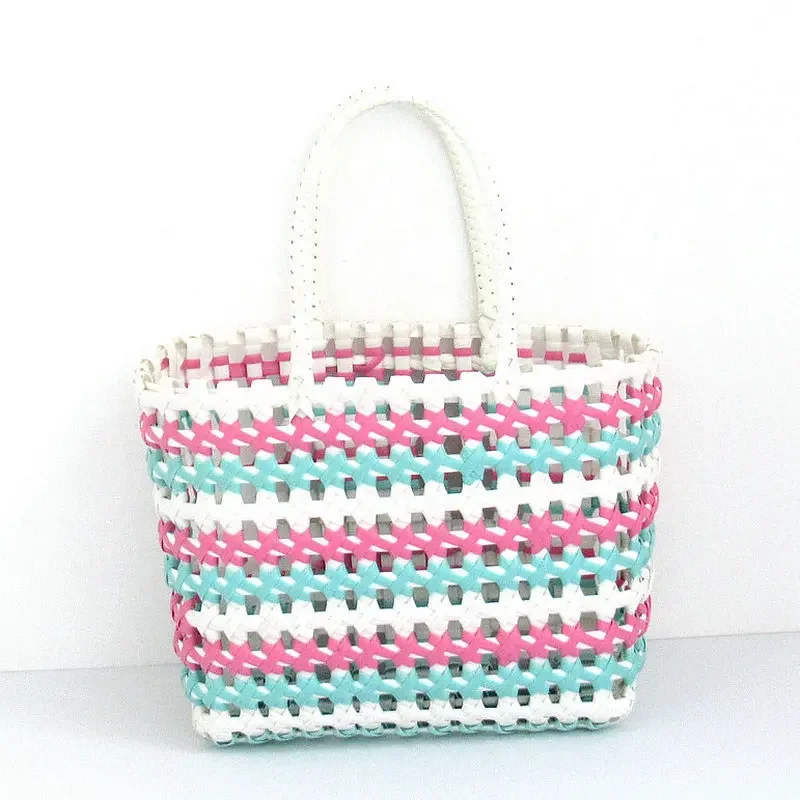 New Woven Bag Vacation Beach Bag Hollowed Out Vegetable Basket Bag Popular Hand Carry Basket Handbag