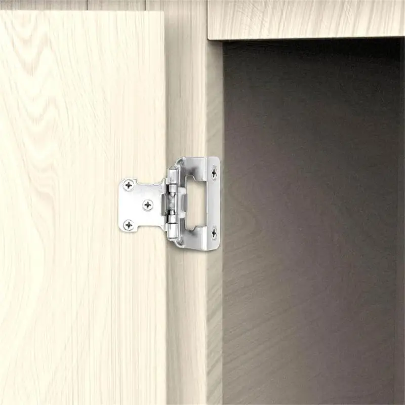 652F Set of 2 Half Hide Cabinet Hinges Antique Steel Finish for Kitchen Door