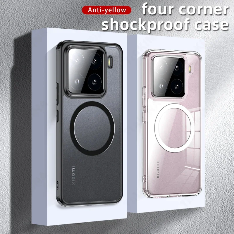 Matter HD Transparent Funda for Xiaomi Mi 15 Pro Case Magneti Ring Cover for Xiaomi Mi 15 Pro Case Anti-knock Shockproof Capa