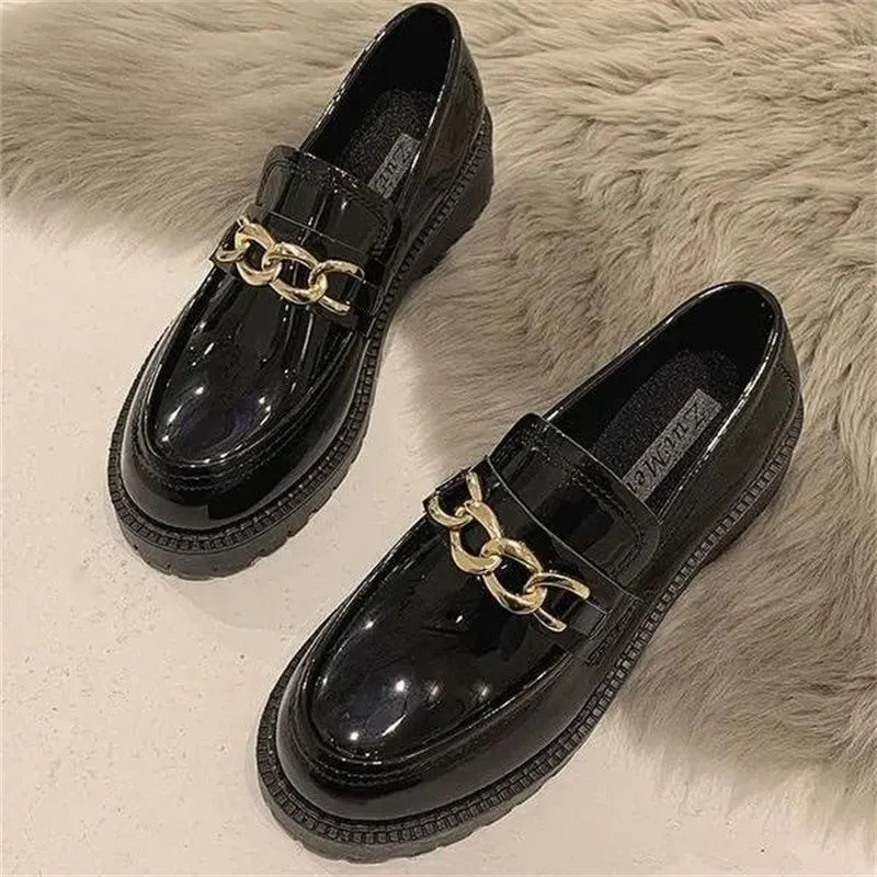 

Korean Style Slip-On Loafers Women's College Fashion Flat Bottom Lazy Shoes Spring Autumn New Model Single Shoes Trendy Leather