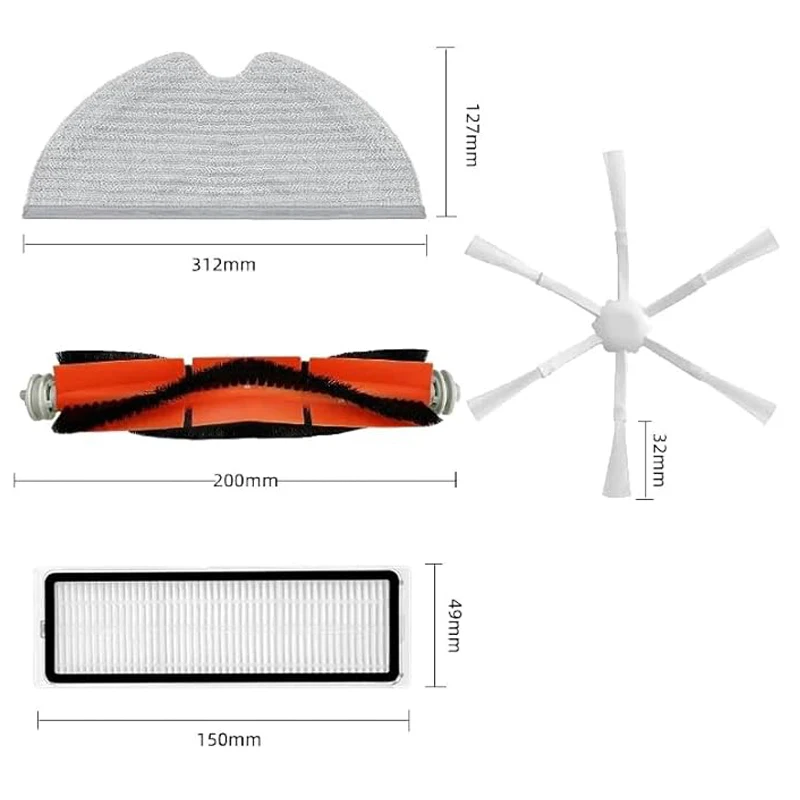 For Xiaomi Mop 2/1C/STYTJ03ZHM Robot Vacuum Accessories Main Brush HEPA Filters Side Brush Mop Cloth Replacement Parts view 6