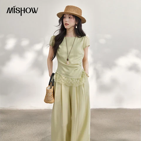 Комплект MISHOW зелёные брюки и топ  MXF26T1646